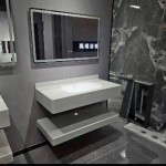 Bàn đá 2T bo góc be