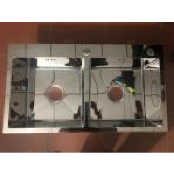 chậu rửa 2 hố inox bóng