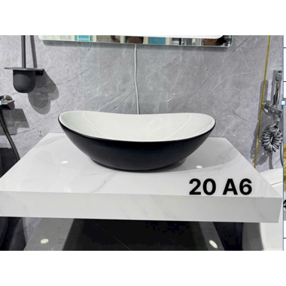lavabo thuyền đen trắng