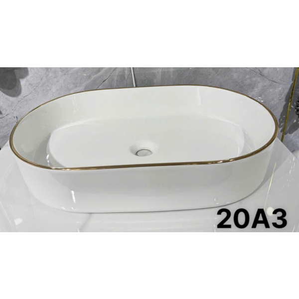 lavabo chữ nhật mạ vàng